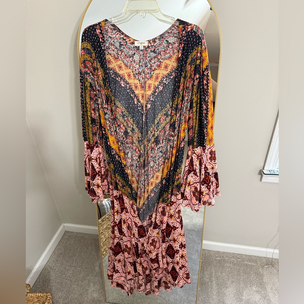 Umgee Pattern Duster Sweater - Picture 2 of 4